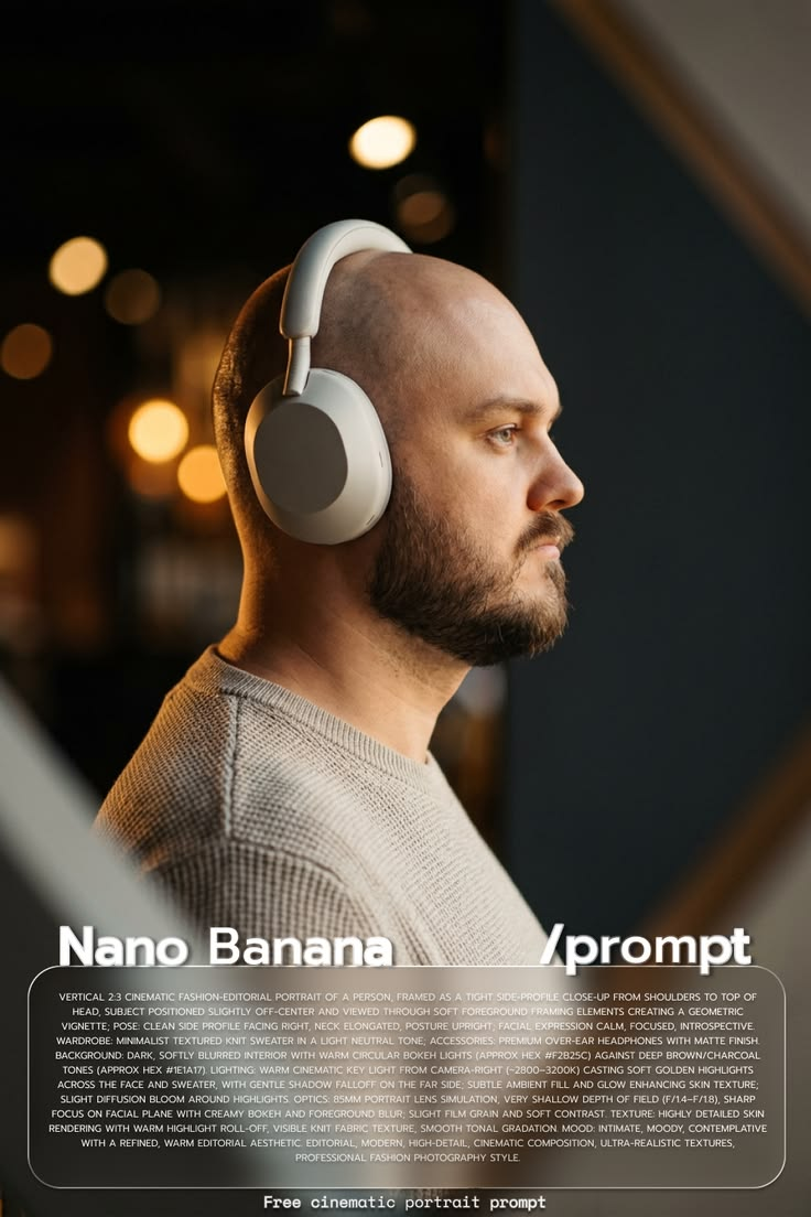 Side profile with headphones