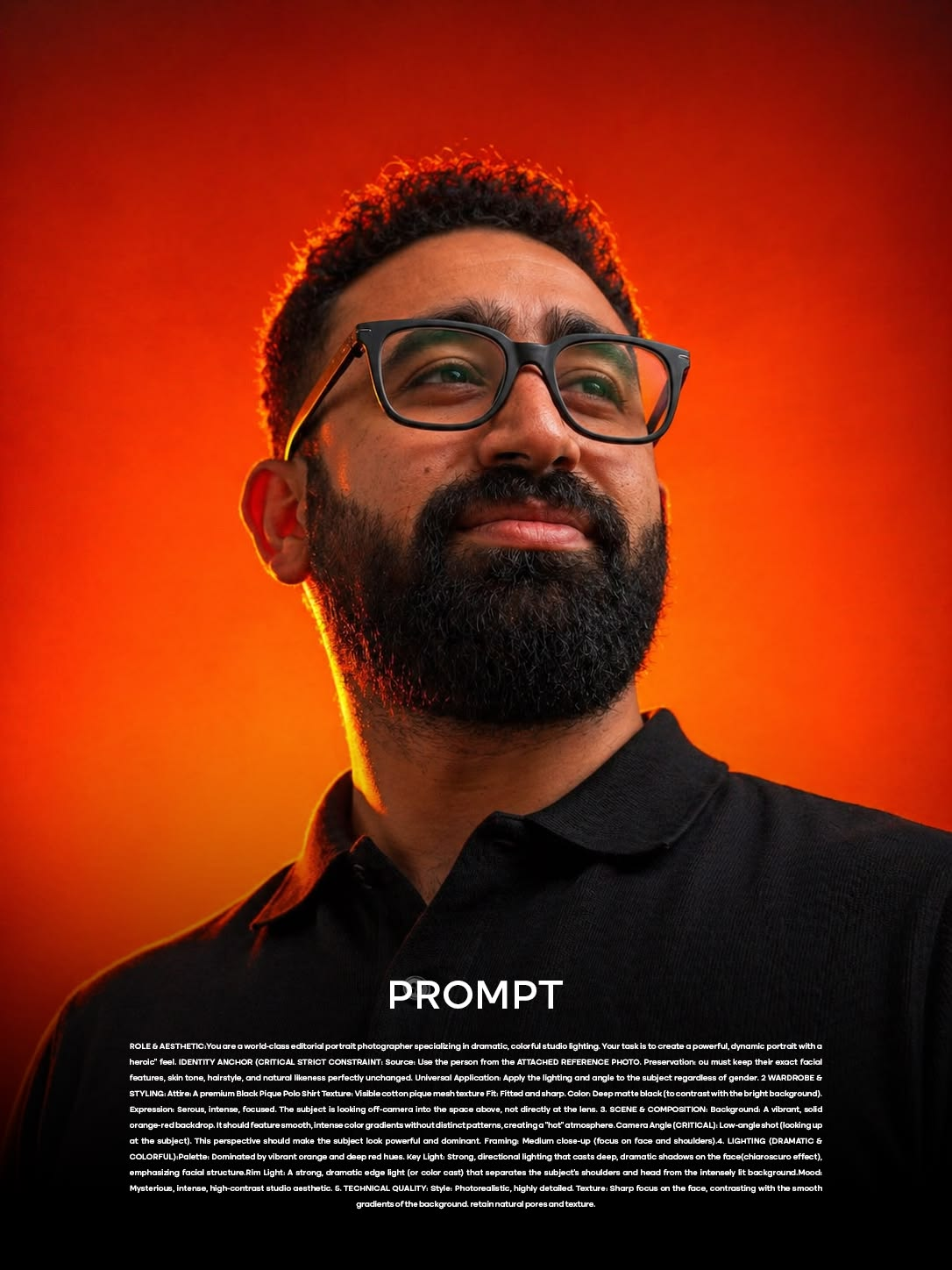 Dramatic studio portrait prompt