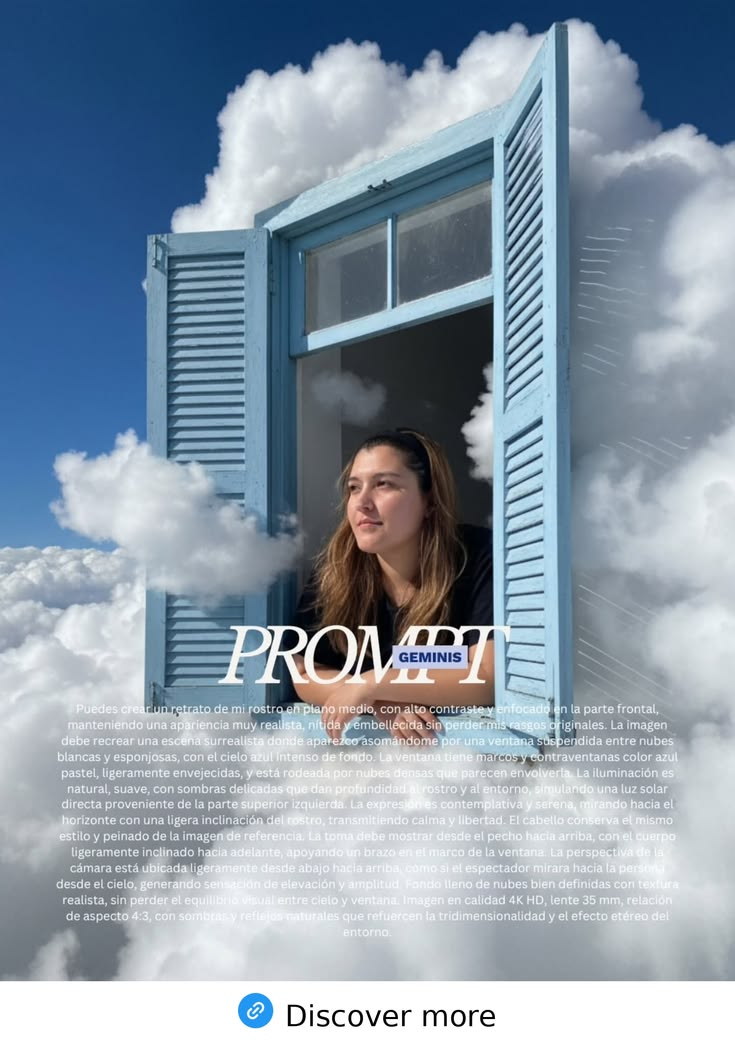 Surreal cloud window portrait prompt