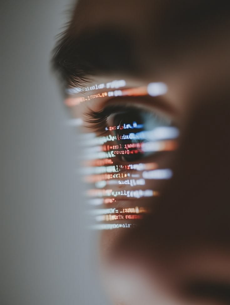Code reflected in eye