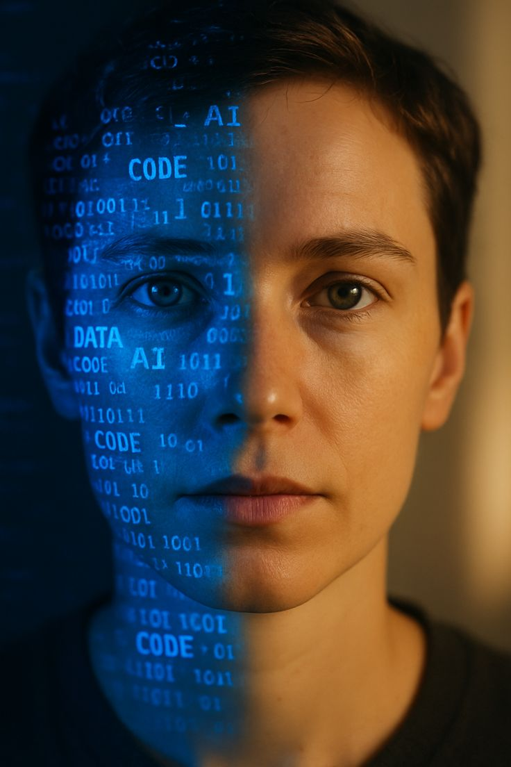 Split face with AI data projection