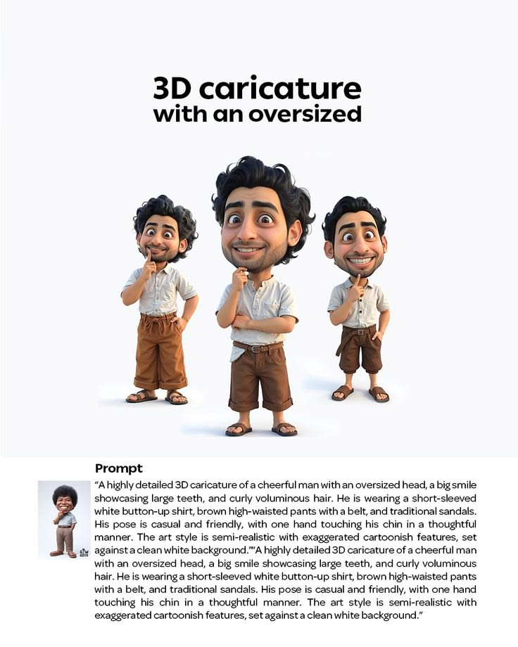 3D caricature prompt